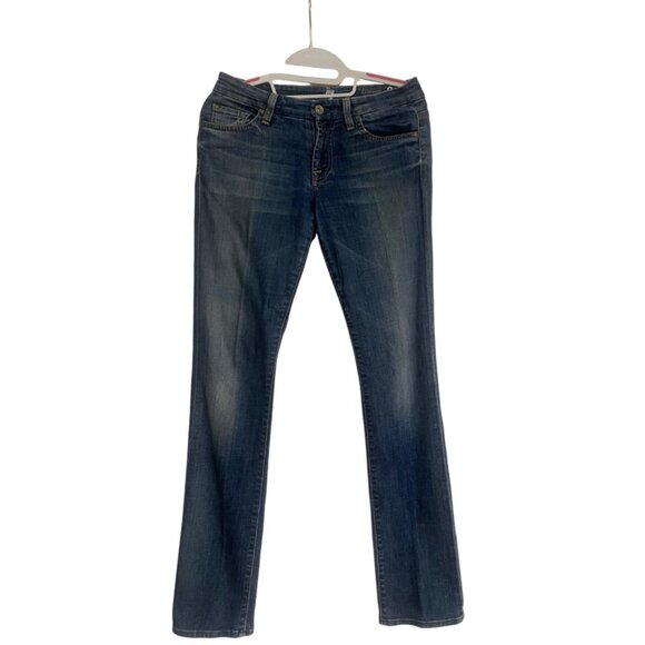 7 For All Mankind Women's Kimmie Straight Leg Medium Wash Denim Jeans Size 24 - Picture 1 of 8